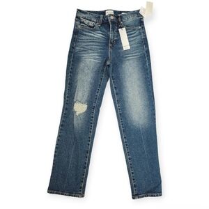 NWT FRAYED‎ High-Rise Straight Leg Jeans Size 26